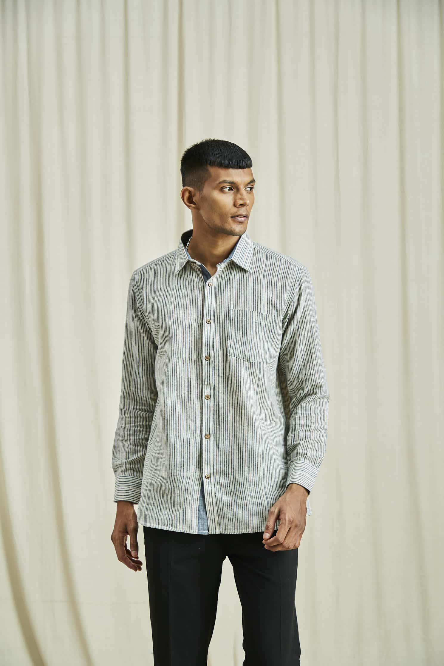 Indigo & tea Stripes I Regular collar