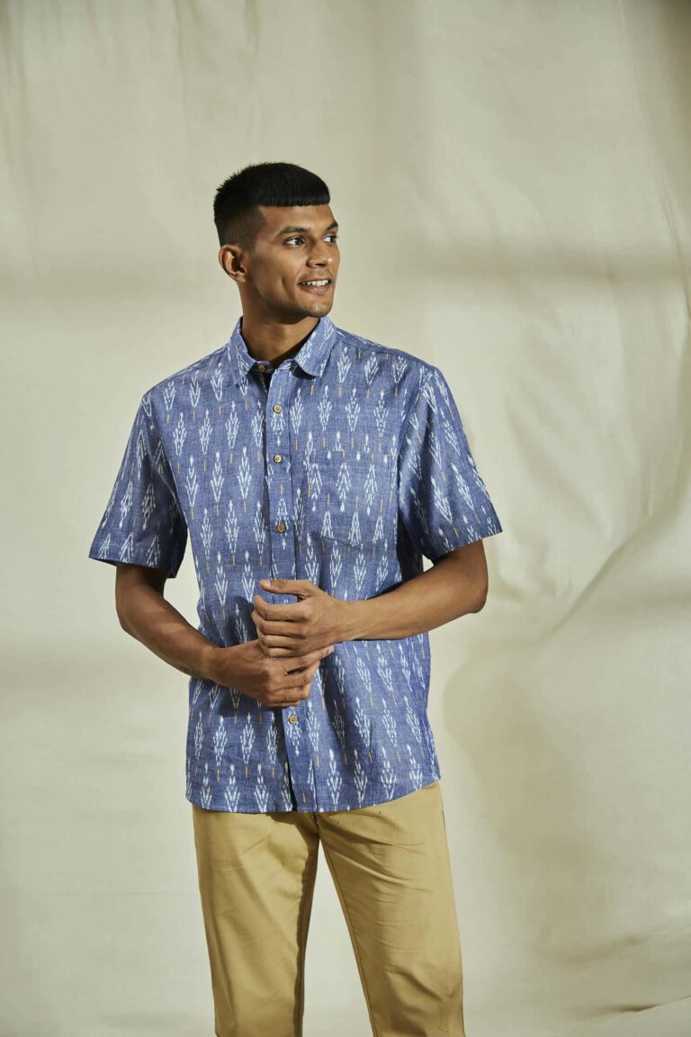 Denim look Ikat - HS I Regular collar