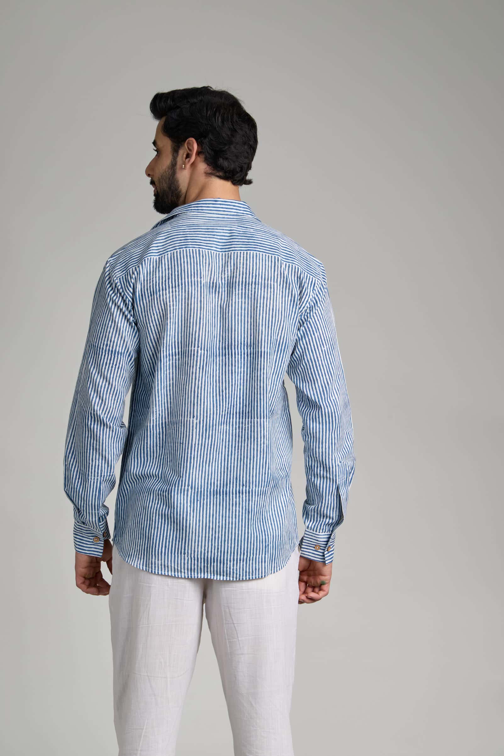 Uneven Stripes Indigo I Regular collar - Image 3
