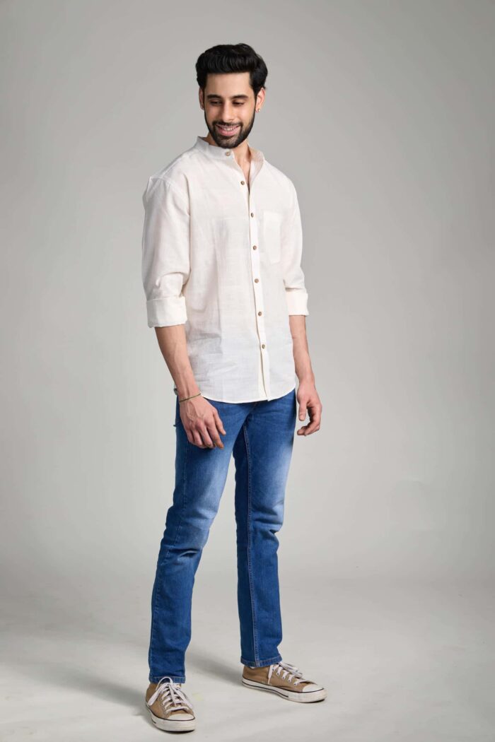 Plain Tshirt I Mandarin collar