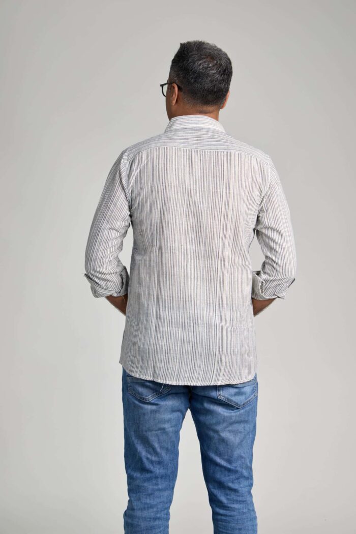 Susego White and Grey Ikat Shirt - Image 2